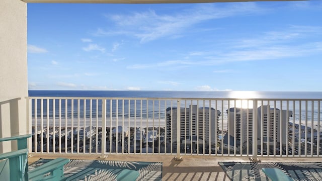9860 S Thomas Dr Unit 1805, Panama City Beach, FL 32408 - balcony featuring a water view and a beach view