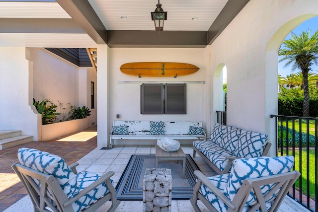 view of patio / terrace with an outdoor living space