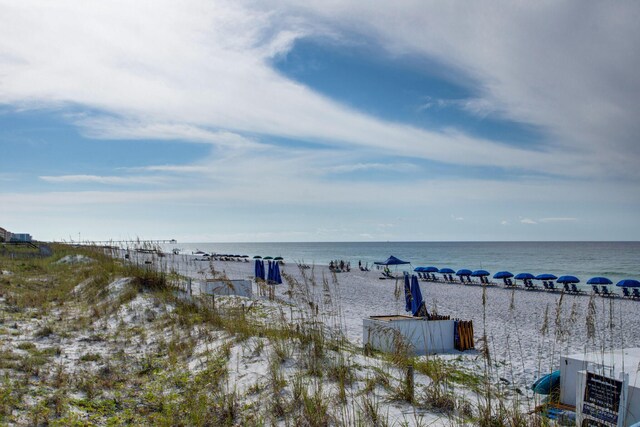 view of water feature featuring a beach view