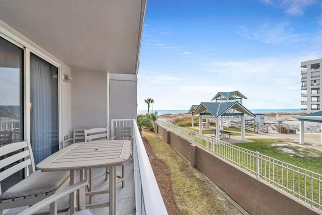 balcony with a water view