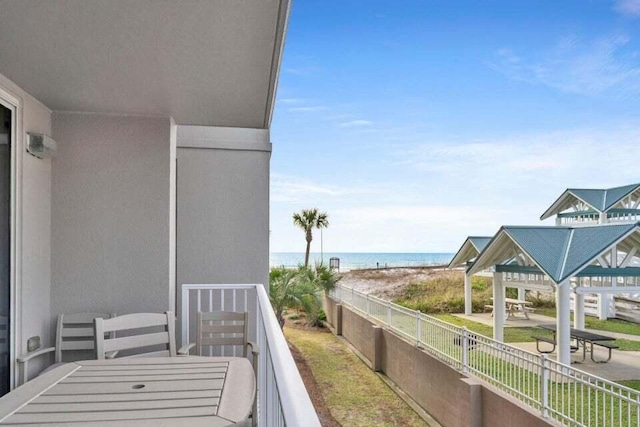 balcony with a water view