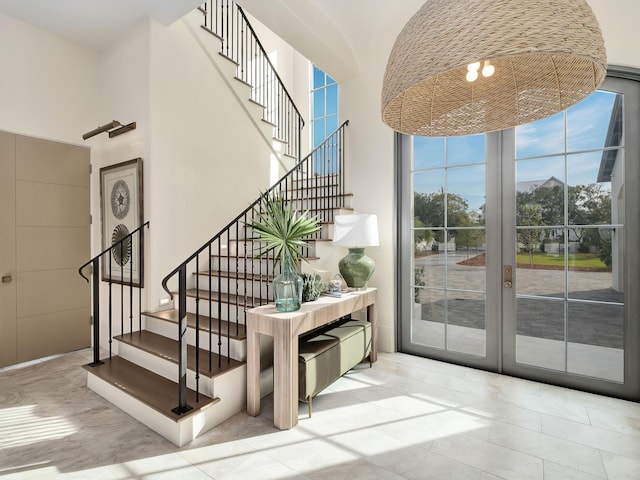 interior space with brick ceiling