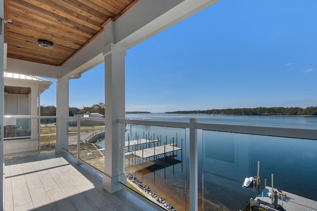 balcony with a water view