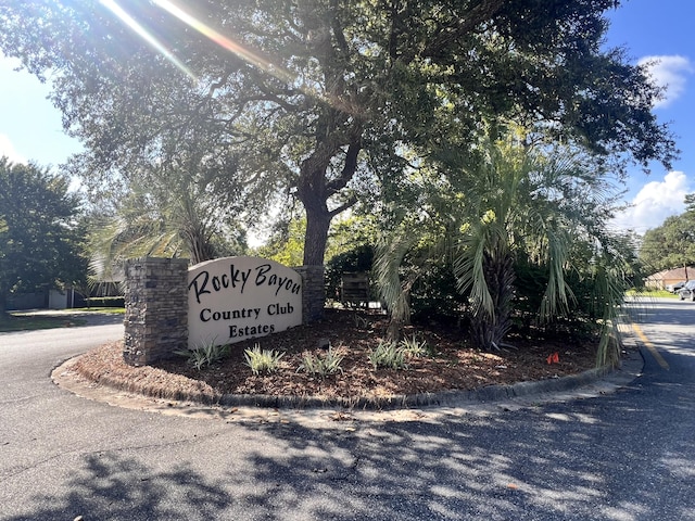 view of community sign