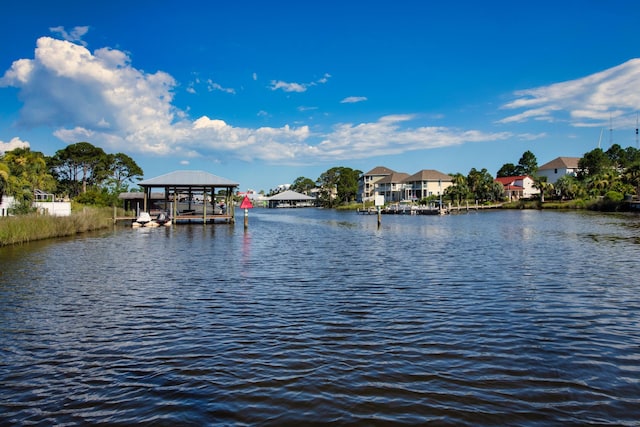 water view with a dock