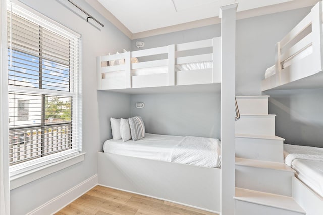 bedroom featuring light hardwood / wood-style floors