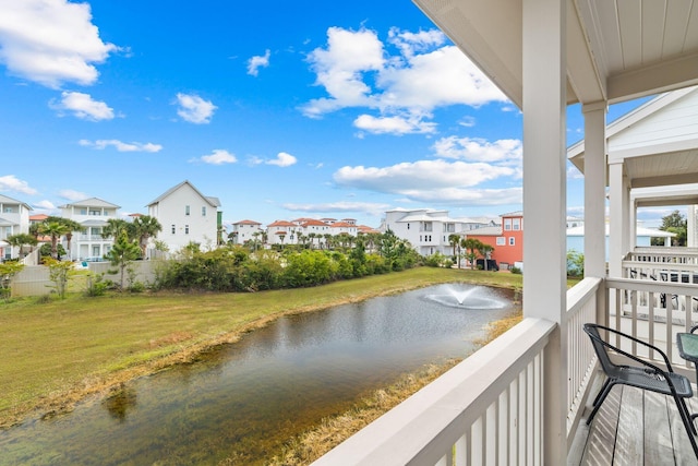 balcony with a water view