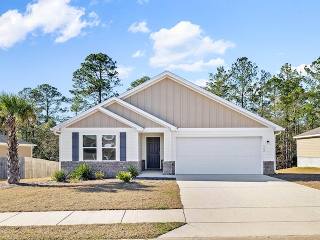 craftsman inspired home with a garage