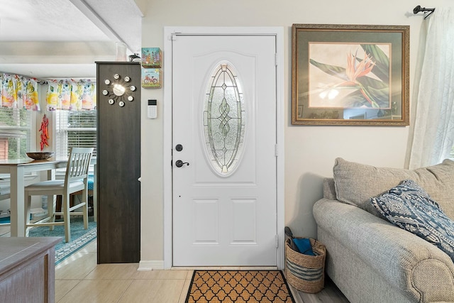 view of tiled foyer