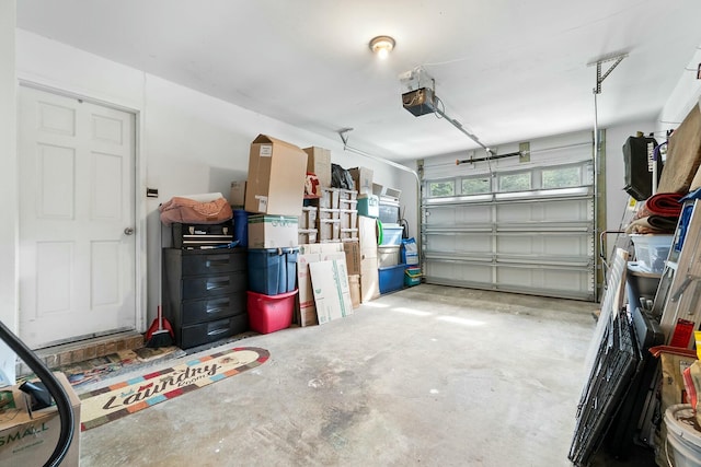 garage featuring a garage door opener