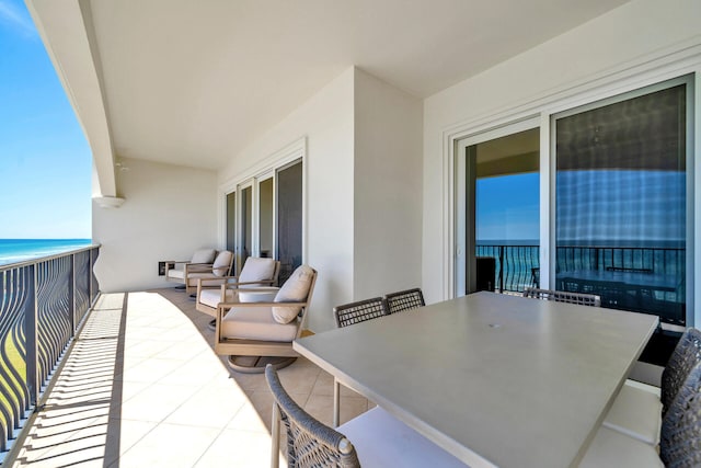 balcony with a water view