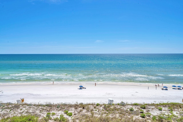 view of water feature with a view of the beach