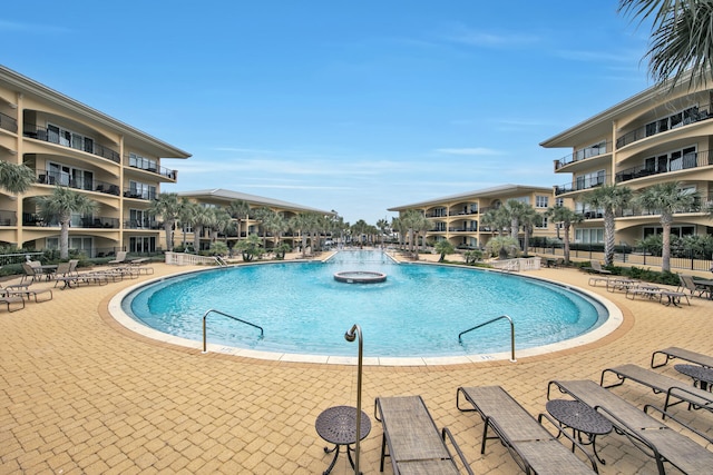 view of pool with a patio area