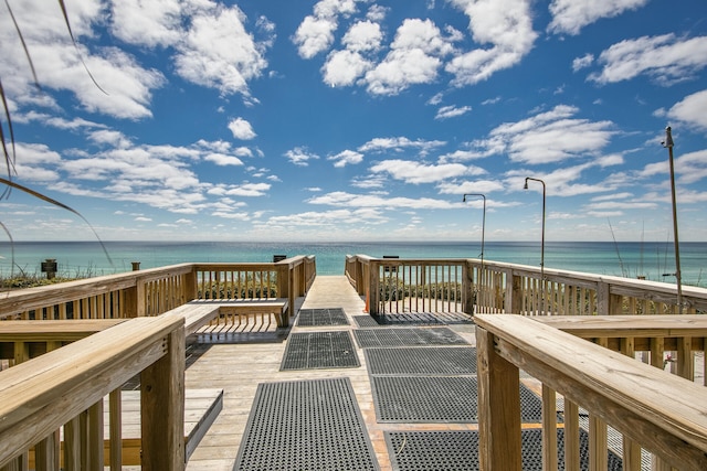 view of property's community with a water view