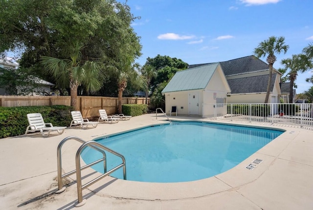 view of pool featuring a patio area