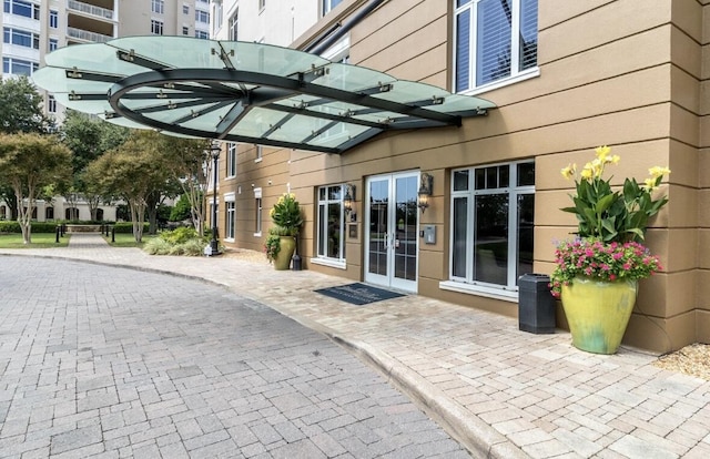 exterior space featuring french doors