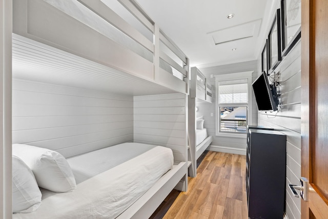 bedroom featuring light hardwood / wood-style floors