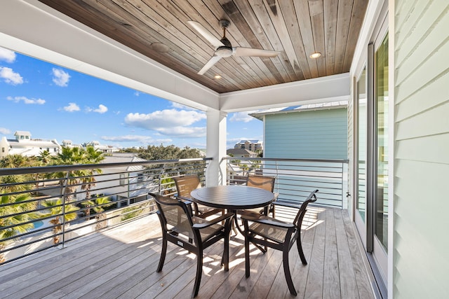 deck featuring ceiling fan