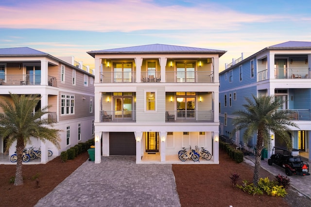 view of front of house with a garage