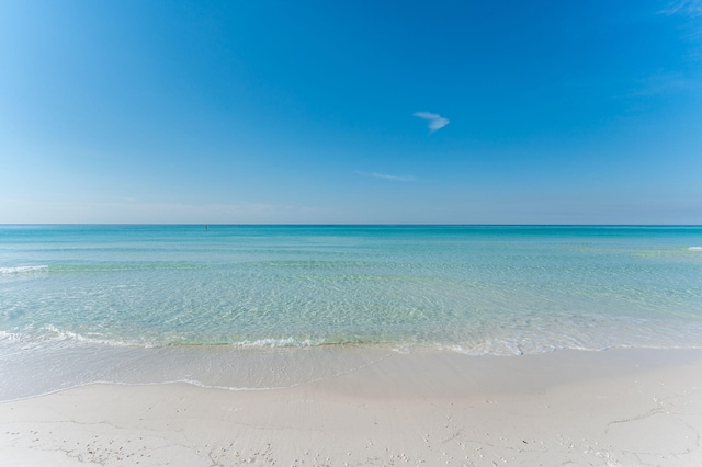 view of water feature with a view of the beach