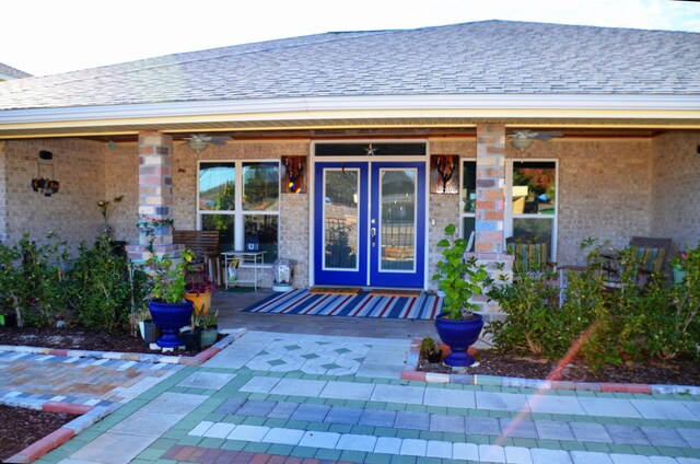 501 Benning Dr, Destin, FL 32541 - property entrance featuring ceiling fan and french doors