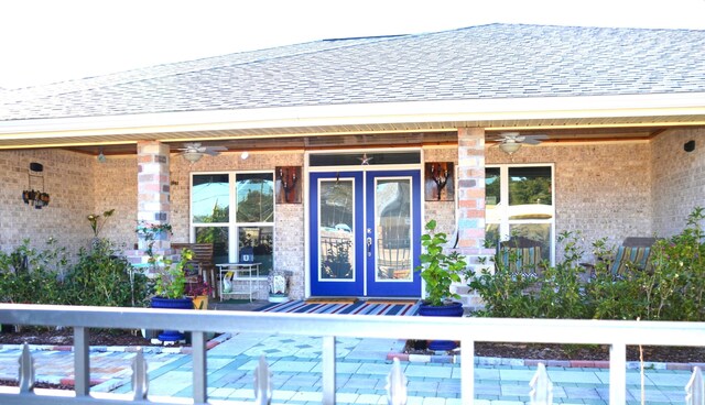 501 Benning Dr, Destin, FL 32541 - entrance to property with ceiling fan and french doors