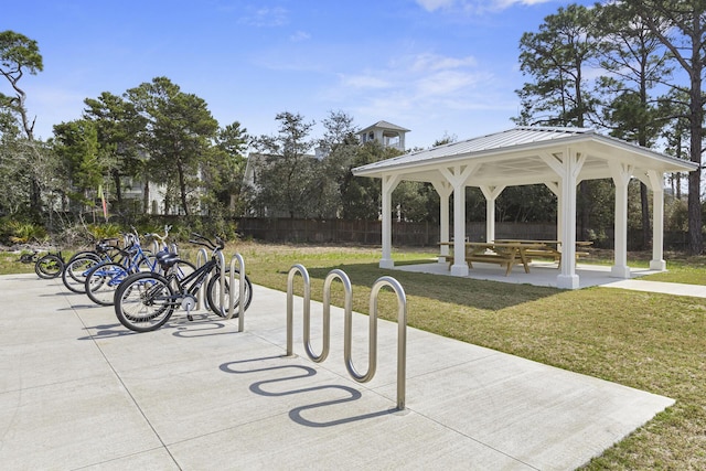 view of home's community with a gazebo and a yard