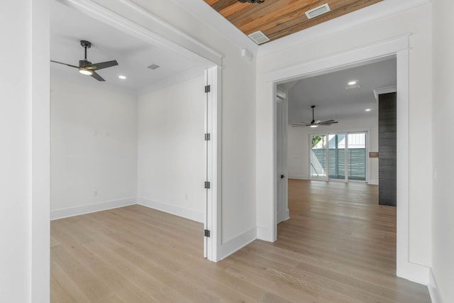 hall with light hardwood / wood-style flooring