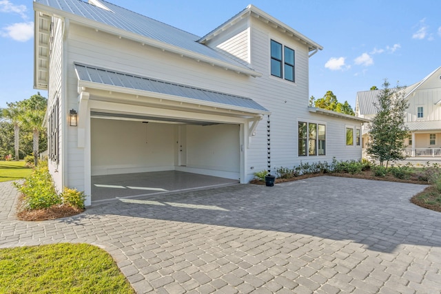 view of front of house with a garage