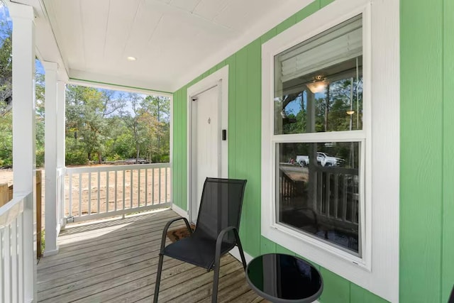 deck with covered porch