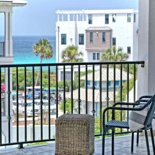 balcony with a water view