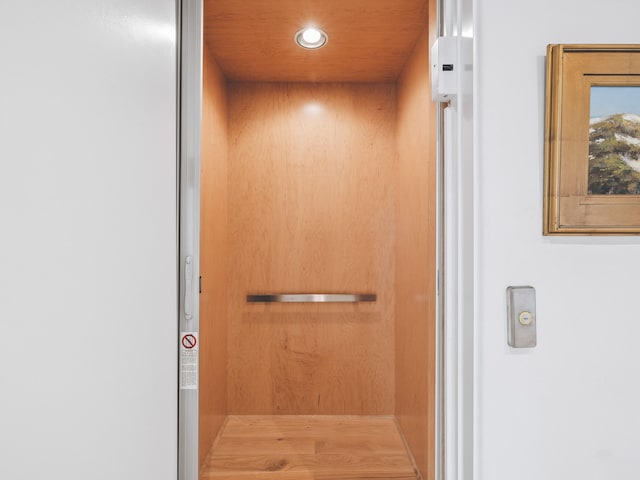 interior details with elevator