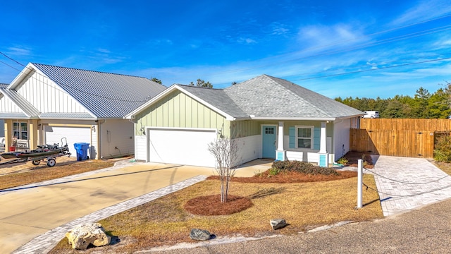 ranch-style home featuring a garage