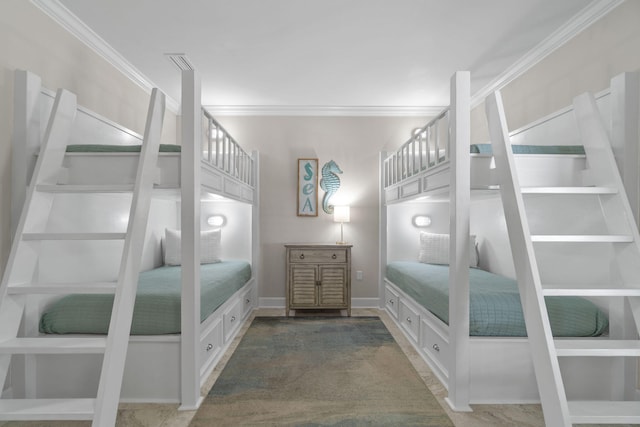 unfurnished bedroom featuring crown molding