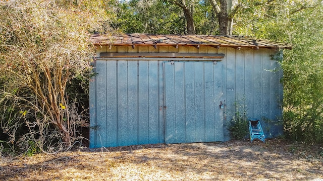 view of shed