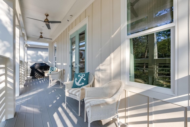 41 Tresca Lake Ct, Santa Rosa Beach, FL 32459 - deck featuring ceiling fan and a grill