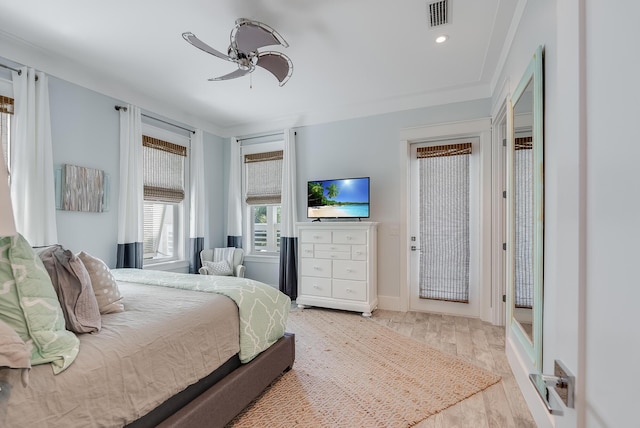 41 Tresca Lake Ct, Santa Rosa Beach, FL 32459 - bedroom featuring a ceiling fan, recessed lighting, and wood finished floors