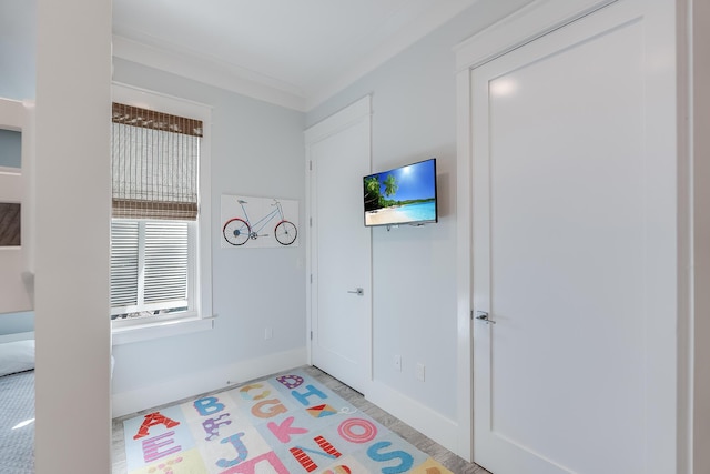 interior space featuring ornamental molding