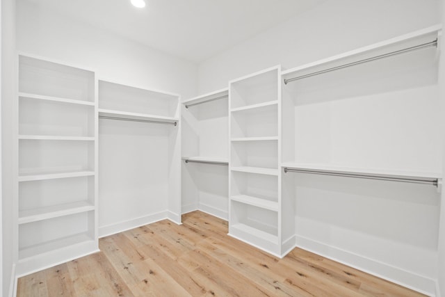 spacious closet featuring wood finished floors