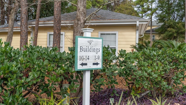 view of community sign