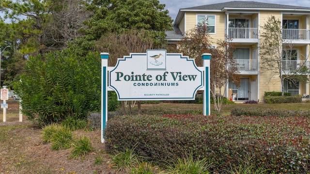 view of community sign