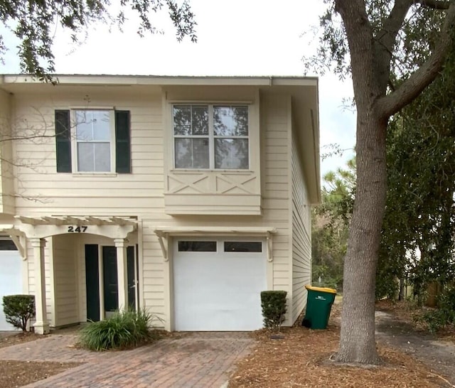 view of front of house with a garage