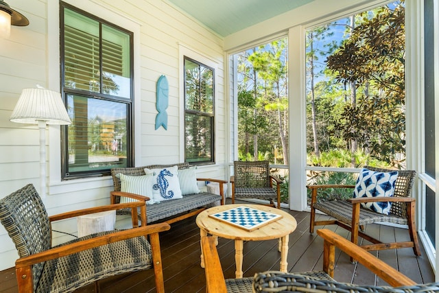 view of sunroom