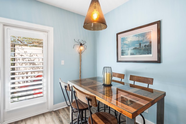 dining area featuring hardwood / wood-style flooring