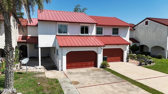 view of front of house with a garage