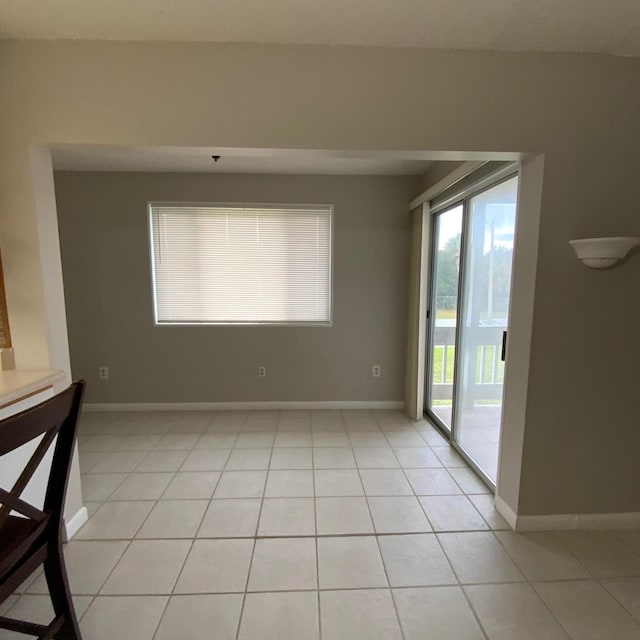 interior space with light tile patterned floors