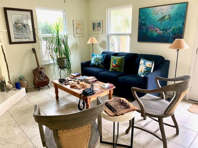 view of tiled living room