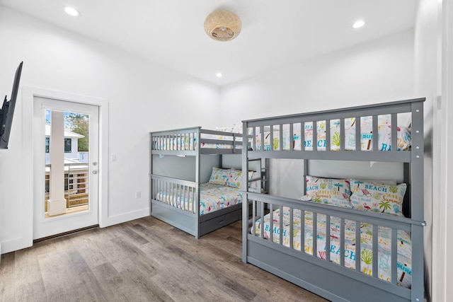 bedroom featuring hardwood / wood-style flooring