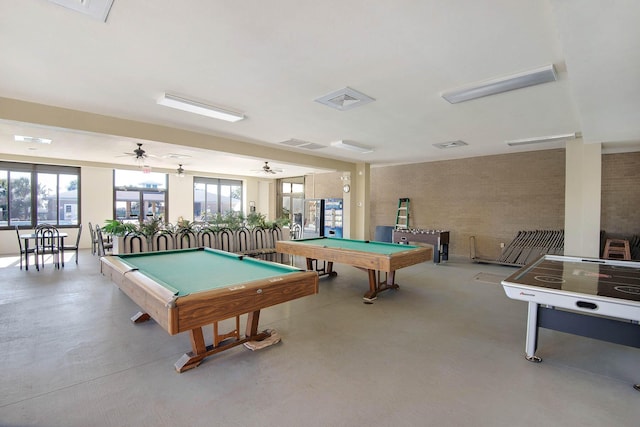 recreation room with billiards