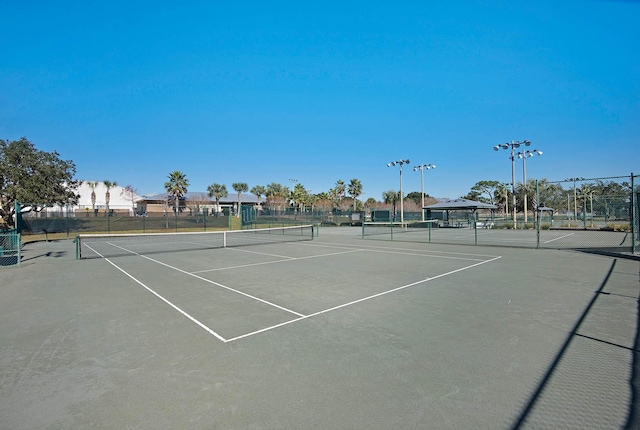 view of sport court with a gazebo